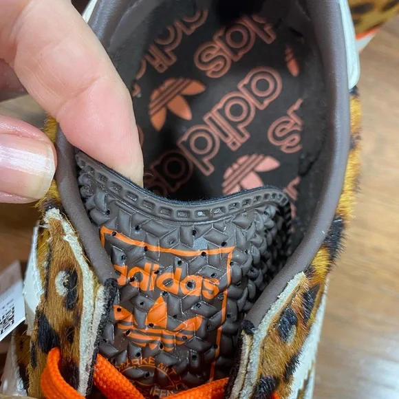 NIB Sz 6 Adidas originals SL 72 OG Animal Print Sneakers brown black Orange - Picture 4 of 10